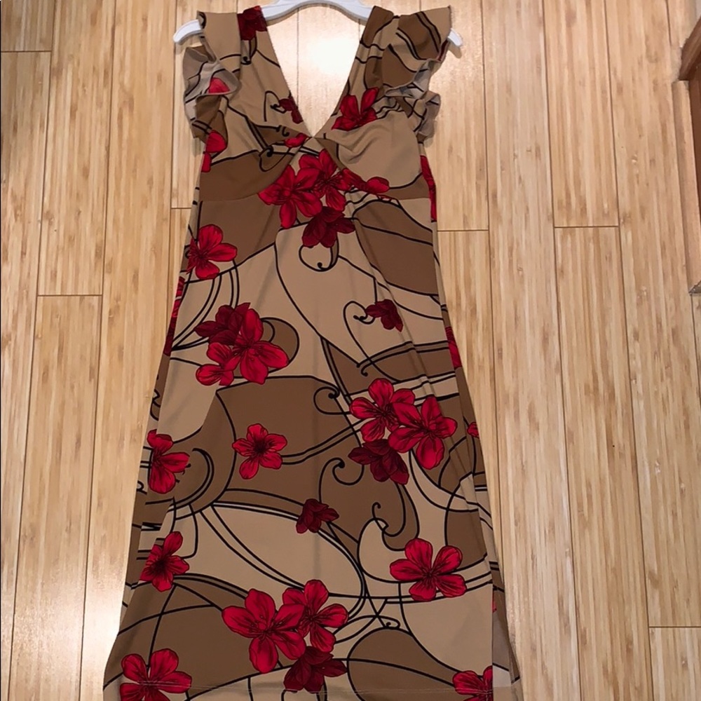Flowered long length dress